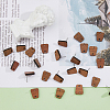 20 Pairs Trapezoid Walnut Wood Stud Earring Findings MAK-HY0001-04-4