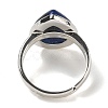 Natural Lapis Lazuli Teardrop Adjustable Rings RJEW-K371-08S-09-4