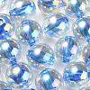 UV Plating Transparent Rainbow Iridescent Acrylic Beads OACR-F004-01C-1