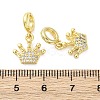 Brass Micro Pave Cubic Zirconia European Dangle Charms KK-D325-14G-3