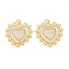 Brass Micro Pave Clear Cubic Zirconia Pendants X-KK-C166-04G-1