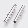 Brass Slide On End Clasp Tubes KK-Q747-11G-P-2