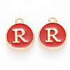 Golden Plated Alloy Enamel Charms ENAM-S118-03R-1