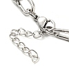 Tarnish Resistant 304 Stainless Steel Paperclip Chain Bracelets BJEW-M308-01P-3