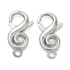Brass S-Shaped Swirl Lobster Clasp for Jewelry Making KK-CBA5585-05P-1