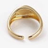 Brass Cuff Rings X-RJEW-C101-03G-4