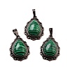 Synthetic Malachite Teardrop Pendants G-K363-01R-23-1