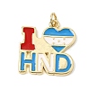 Brass Enamel Pendants KK-CBAA41C-17A-G-1
