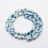 Handmade Evil Eye Lampwork Round Bead Strands LAMP-L055-6mm-07-2