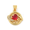 Rack Plating Brass Micro Pave Cubic Zirconia Pendants KK-G513-23A-01G-1