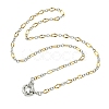 2Pcs 2 Colors 3MM Two Tone 304 Stainless Steel Figaro Chain Necklaces NJEW-JN06465-3