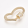 Brass Micro Pave Cubic Zirconia Screw Carabiner Lock Charms ZIRC-S061-95G-3