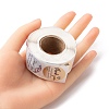3 Patterns Round Dot Thank You Paper Self-Adhesive Gift Sticker Rolls STIC-YW0001-01-4