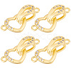 6 Sets Brass Micro Pave Clear Cubic Zirconia Fold Over Clasps KK-BBC0005-70-1