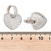 Brass Micro Pave Clear Cubic Zirconia Hoop Dangle Earrings EJEW-G471-30E-P-4