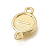 Brass Disc with Initial Links Connector Charms KK-E802-36G-I-2