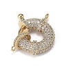 Brass Micro Pave Clear Cubic Zirconia Spring Ring Clasps ZIRC-F120-013G-1