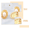 1 Pair ABS Plastic Pearl Oval Stud Earrings EJEW-FI0002-21-3
