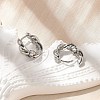 Brass Clear Cubic Zirconia Hoop Earrings EJEW-Q014-29P-3