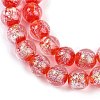 Handmade Gold Foil Lampwork Beads Strands LAMP-Q002-01G-2