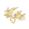 Rack Plating Brass Pave Cubic Zirconia Butterfly Ice Pick Pinch Bails KK-G464-06LG-2