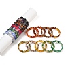 Dyed & Heated Natural Agate Oval Beaded Stretch Bracelet G-E010-01-1