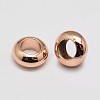 Brass Flat Round Spacer Beads X-KK-M085-10RG-NR-2
