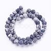 Natural Black Silk Stone/Netstone Beads Strands G-F520-57-6mm-2