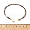 Steel Wire Ring & Copper Buckle & Plastic Pearl Bangles BJEW-S177-01-6