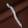 Square Alloy Rhinestone Cup Chain Bracelets for Women WG1D83C-09-1