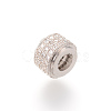 Brass Micro Pave Cubic Zirconia European Beads ZIRC-S053-YS013-2-1