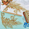 4Pcs 2 Style Polyester Embroidery Sew on Appliques PATC-MA0001-33A-3