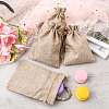 Polyester Imitation Burlap Packing Pouches Drawstring Bags ABAG-R004-14x10cm-05-6