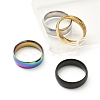4Pcs 4 Colors 201 Stainless Steel Plain Band Rings Set for Women RJEW-YW0001-04-2