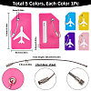 5Pcs 5 Colors Rectangle with Airplane Pattern Silicone Luggage Tag DIY-SP0002-77B-2