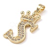 Rack Plating Brass Micro Pave Cubic Zirconia Pendants KK-D535-01S-RS-2