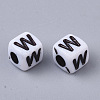 White Opaque Acrylic Beads MACR-R869-02W-2
