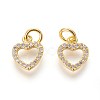 Brass Micro Pave Cubic Zirconia Charms ZIRC-J021-03G-RS-1
