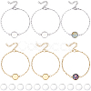 16Pcs 2 Colors 304 Stainless Steel Paperclip Chain Satellite Chain Bracelet Making BJEW-SP0001-32A-1