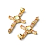 Rack Plating Brass Micro Pave Cubic Zirconia Pendants KK-P235-08G-01-3