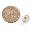 Imitated Pearl Acrylic Beaded Copper Wire Wrapped Connector Charms PALLOY-JF02593-2