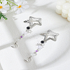 2Pcs Star Alloy & Acrylic & Iron Snap Hair Clips PHAR-LP0001-03-1