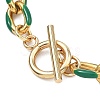 304 Stainless Steel Enamel Cable Chain Bracelets for Women BJEW-JB13595-6