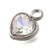 304 Stainless Steel with Rhinestone Pendants STAS-Q346-01P-04-3