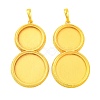 Brass Big Pendants with Flat Round Tray KK-G502-11G-1