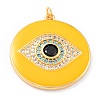 Real 18K Gold Plated Brass Micro Pave Cubic Zirconia Pendants ZIRC-L100-084G-03-2