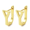 Brass Letter Stud Earrings for Women EJEW-A038-01Y-G-1