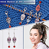 Alloy Enamel Sugar Skull Charm Locking Stitch Markers HJEW-PH01716-4