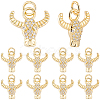 10Pcs Brass Micro Pave Cubic Zirconia Charms KK-BBC0024-920-1