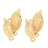 Brass Micro Pave Cubic Zirconia Stud Earring Findings LS-KK-U015-05G-1